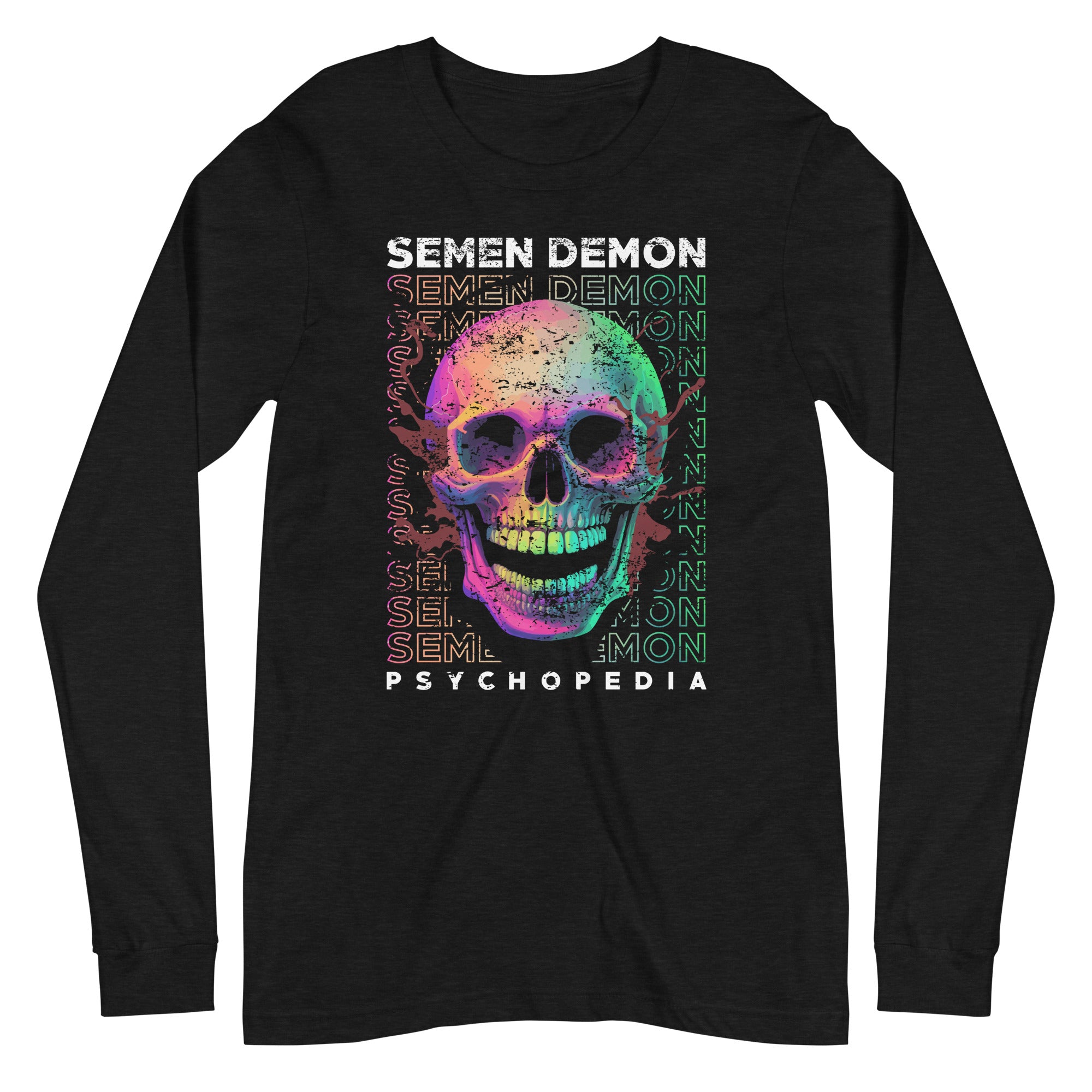 【DISCERNMENT】Demon Slow Overfit Half Sleeve Semen Demon Repeat - Unisex Long Sleeve Tee – psychopedia-store